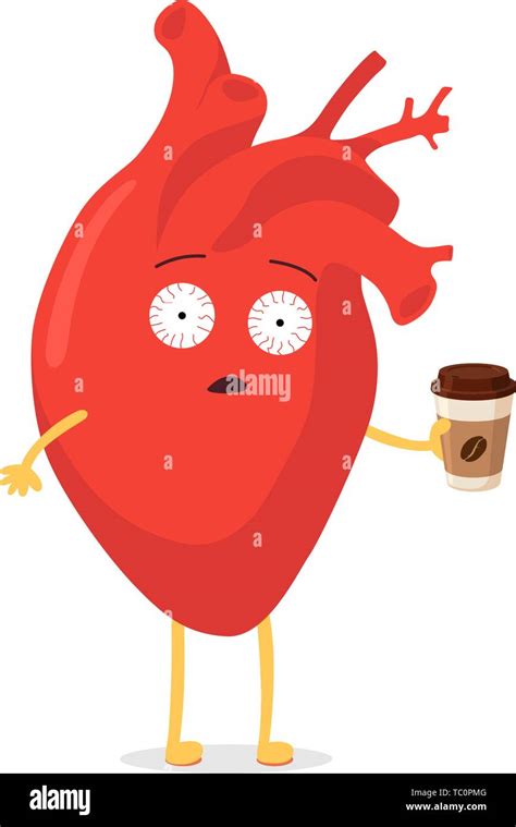 Cute Cartoon Heart Character Unhealthy Sick Emoji Insomnia Sad