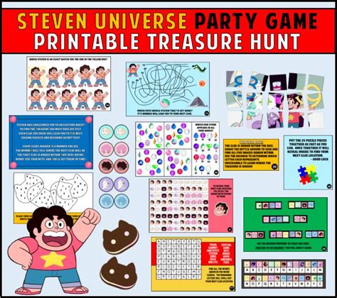 Steven Universe Printable Party Game Treasure Hunt Steven Universe