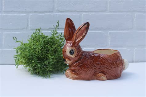 Handmade Ceramic Bunny Rabbit Planter Sun City California Pottery