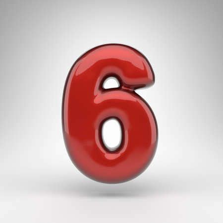 the number six is shown in red