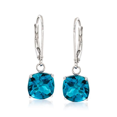 Ct T W London Blue Topaz Drop Earrings In Sterling Silver Ross