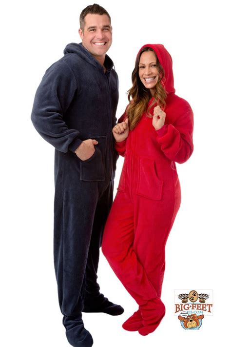 Model Wearing Hoodie Footie Plush Onesie From Adult Footed Pajamas Adult Onesie