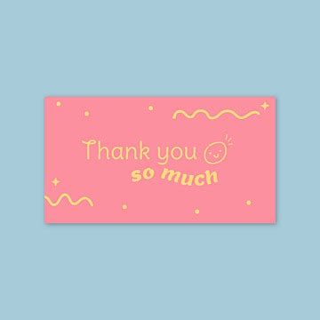 Thank You So Much Card Template With Cute Hand Drawn Emoji Template ...