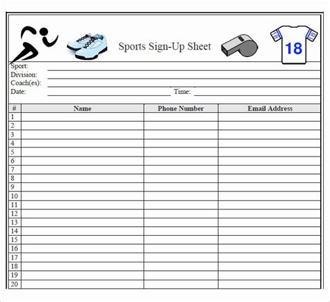 Sign Up form Template Word – Shooters Journal