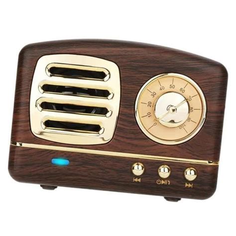 Haut Parleur En Bois Sans Fil Bluetooth St R O Portable Radio Bass