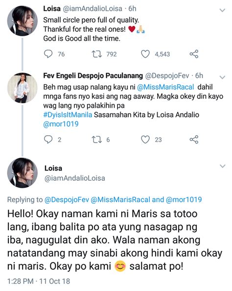 Loisa Andalio Intriguing Post After Broken Friendship With Maris Racal