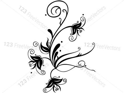 Hand Drawn Decorative Floral Vector Brush Pack