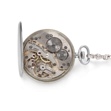 Rolex Watch Co Ltd Steel Open Face Pocket Watch