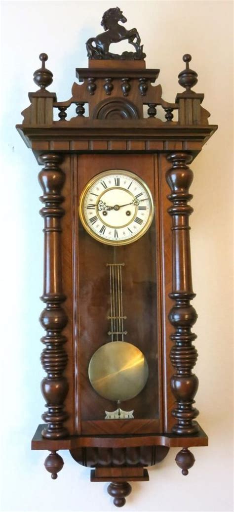 Antique Gustav Becker Silesia Quality Large German Wall Clock Vienna