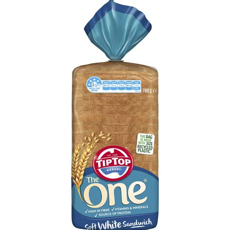 Tip Top Bakery The One White Sandwich Slice Bread Loaf 700g Woolworths