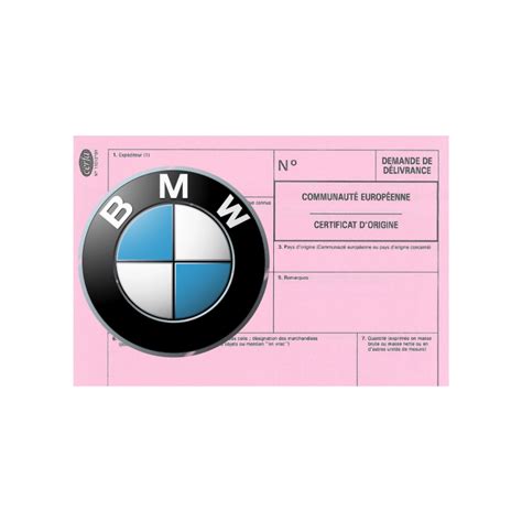 Certificat De Conformité Européen Pour Voiture Bmw