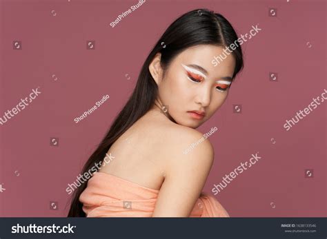 Beautiful Woman Asian Appearance Naked Shoulders Stock Photo 1638133546 Shutterstock