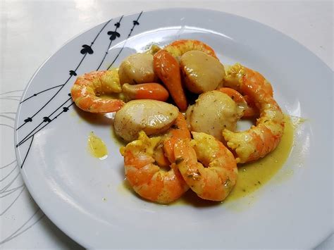 Recette de Saint Jacques et crevettes à l orientale