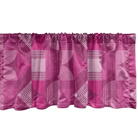 Ambesonne Abstract Window Valance Shapes Of Circle And Lines Dotted