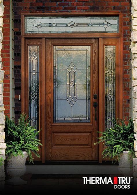 Therma Tru Classic Craft Oak Collection Fiberglass Door With Provincial