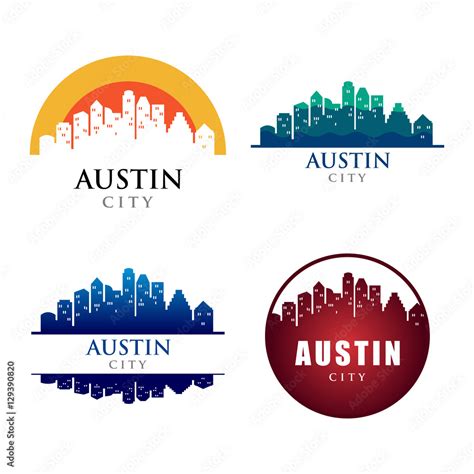 Austin City Building Landmark Skyline Logo Template Stock Vector ...