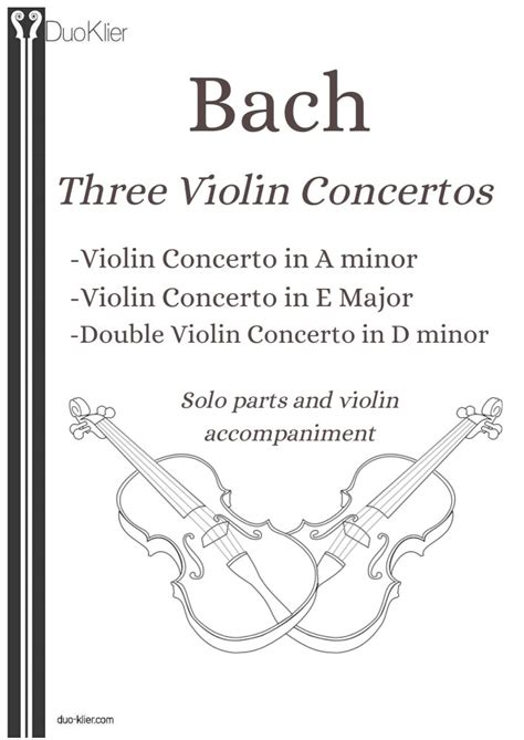 Three Violin Concertos By J S Bach Duo Klier