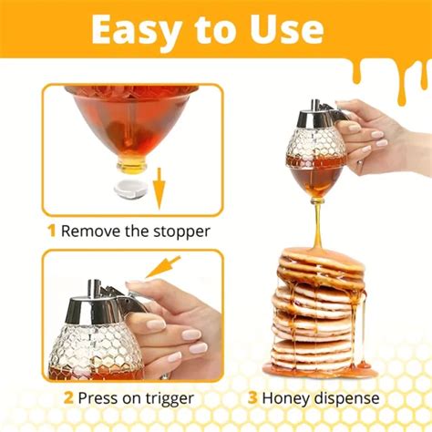 Dropship Pc Honey Dispenser No Drip Maple Syrup Dispenser Honey Comb