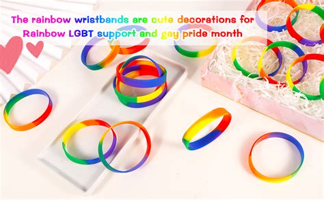 Invalidism 20 Pcs Gay Pride Wristbands Rainbow Bracelet 6 Colors