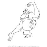 How To Draw King Louie From The Jungle Book Printable Step By Step