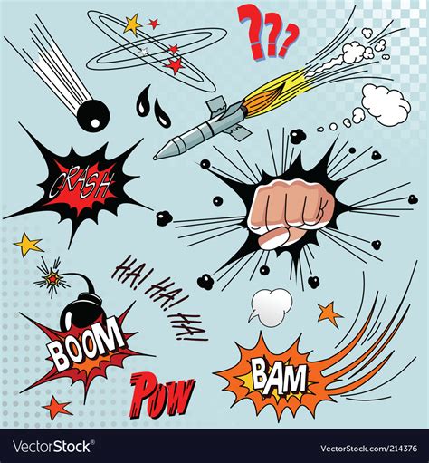 Comic Elements Royalty Free Vector Image Vectorstock