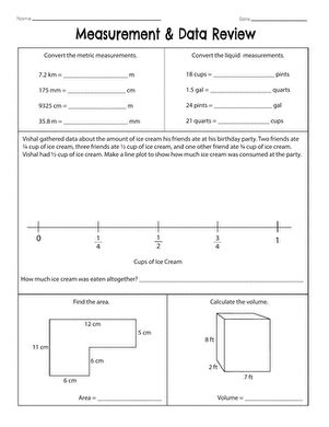 5th Grade Math Measurement Worksheet