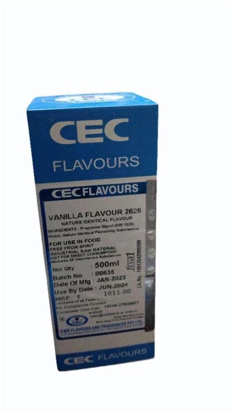 Fragrance CEC Vanilla Flavour Liquid Packaging Size 500 Ml At 670