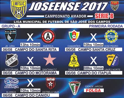 Confira Os Jogos Da Rodada Do Grupo A Da S Rie B Do Campeonato