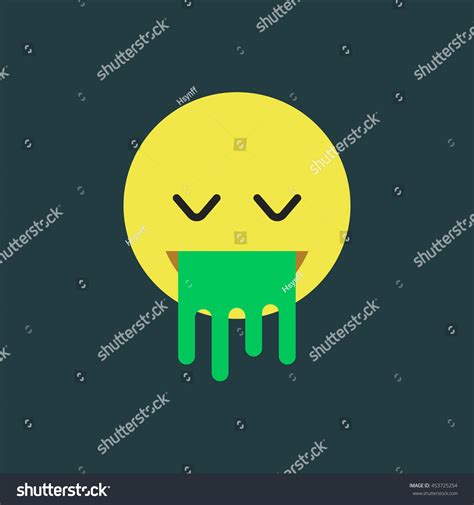 Vomitting Smiley Barf Spew Emoji Stock Vector Illustration 453725254