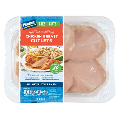 Perdue Short Cuts Boneless Skinless Chicken Breast Cutlets Traypack