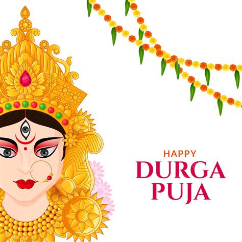 Festival Durga Puja Vector Hd Png Images Durga Puja Festival Of Bengal Golden Face Durga Puja