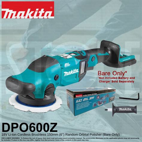 Makita Dpo600z 18v Lxt Brushless Cordless 150 Mm 6 Random Orbit Polisher Shopee Singapore