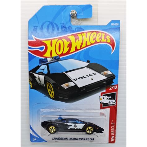 風火輪 Hot Wheels LAMBORGHINI COUNTACH POLICE CAR 藍寶堅尼 警車 稀少 黑 蝦皮購物