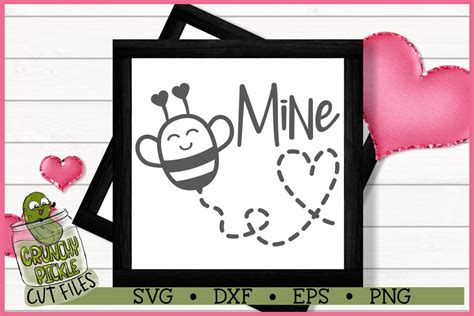 Bee Mine Valentine Svg File Graphic By Crunchy Pickle · Creative Fabrica