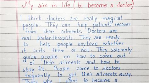 Write An Essay On My Aim In Life To Become A Doctor English YouTube