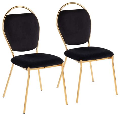 Keyhole Dining Chair Set Of 2 Contemporary Dining Chairs By Lumisource Houzz