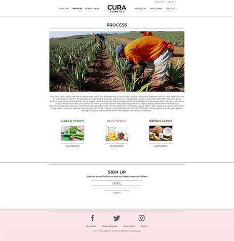 Cura Cosmetics Website On Behance