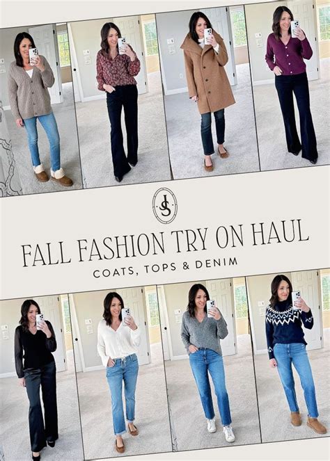 Fall Fashion Try On Haul Coats Tops And Denim Jo Lynne Shane Over 40 Outfits Autumn Fashion