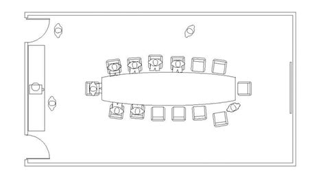 Drawing Of Conference Room Plan Autocad File Cadbull