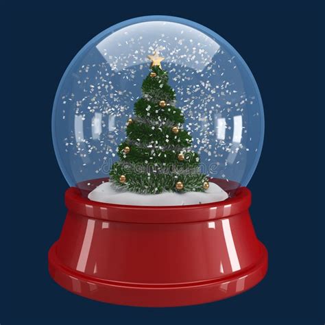 Christmas Tree In A Snow Globe Stock Illustration Illustration Of