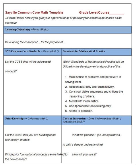 7 Math Lesson Plan Template Free Pdf Word Format Free And Premium