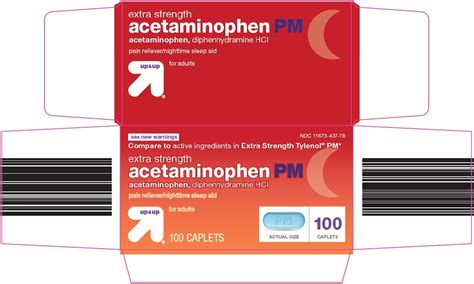 Ndc Up And Up Acetaminophen Pm Extra Strength Tablet Film