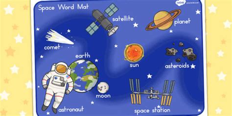 Free Space Scene Word Mat Teacher Made