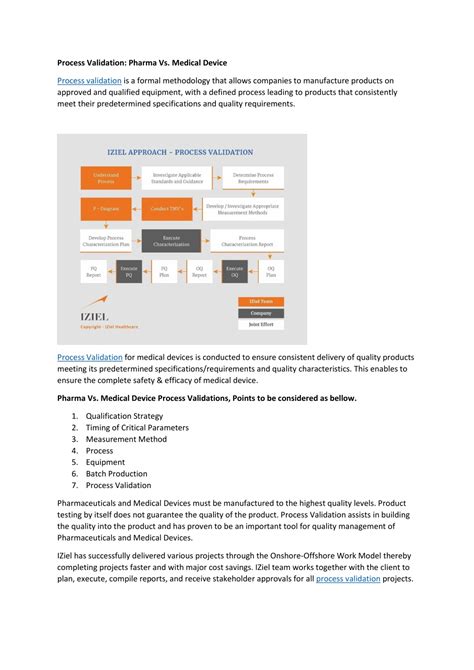 PPT Process Validation Pharma Vs Medical Device PowerPoint