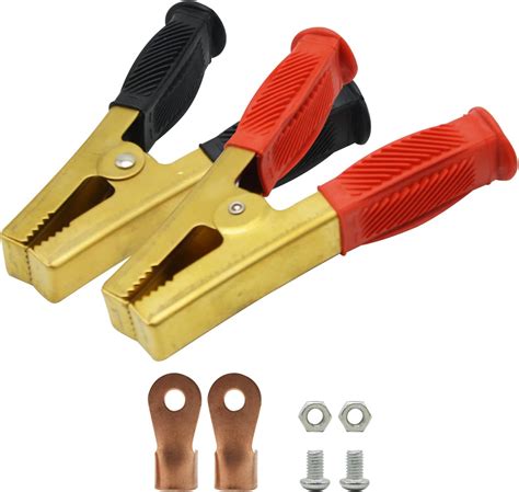 Ronfin 2pcs Car Battery Alligator Clips Set Jumper Cable