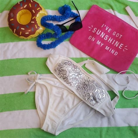 Xhilaration Swim Vintage Xhilaration White And Metallic Bikini