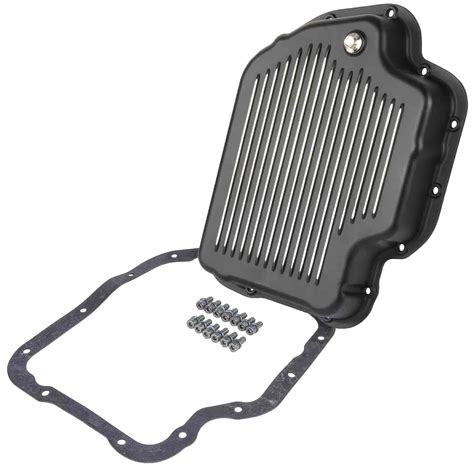 Jegs 61181 Aluminum Transmission Pan Gm Th400 Overall Depth 2 38 Black Finned