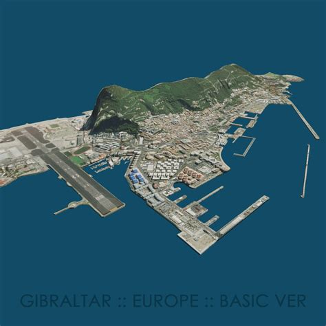 3d Model Simple Gibraltar Terrain Turbosquid 1309670