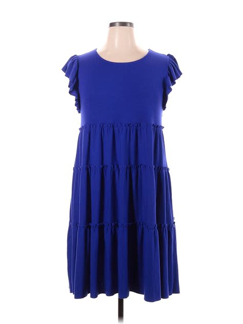 Zenana Solid Sapphire Blue Casual Dress Size Xl 48 Off Thredup