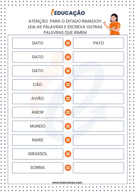 Ditado De Palavras Lista De Palavras E Atividades